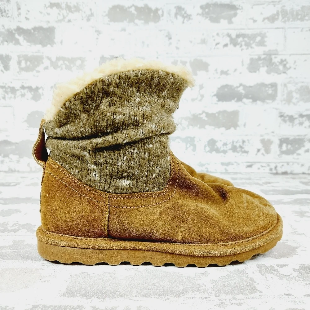 Bearpaw Virginia Brown Suede Round Toe Comfortable Flat Winter Snow Boots M712